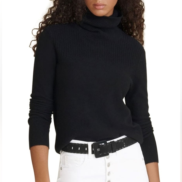 Veronica Beard Kressy Cashmere Turtleneck Sweater In Black Size M Women's - Picture 1 of 15